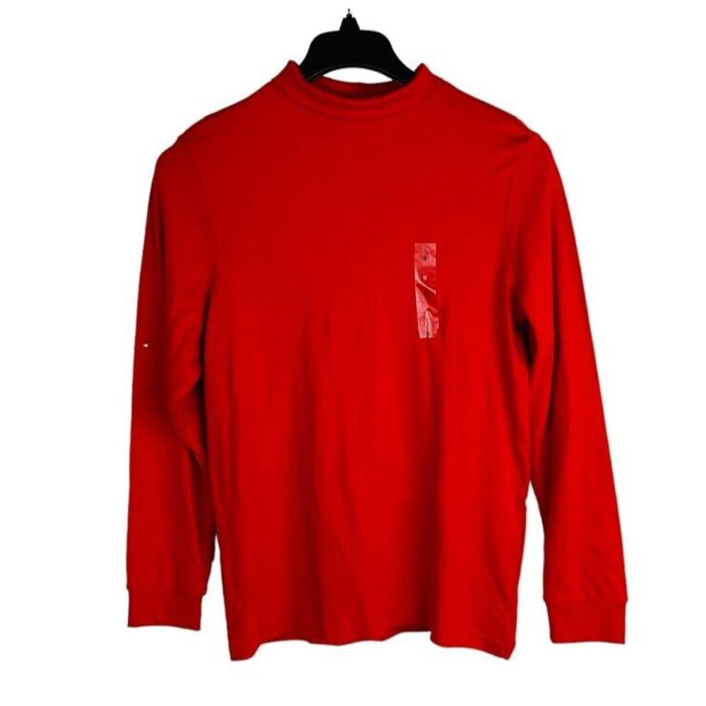 New Club Room Mens Small Red Shirt High Neck Long Sleeve NWT